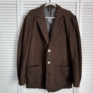 Territory Ahead Textured Wool Blend Sport Jacket Blazer Sweater Brown Large NWOT